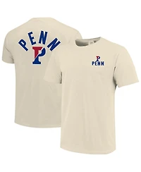 Image One Men's Cream Pennsylvania Quakers Comfort Colors Mascot Overlay T-Shirt