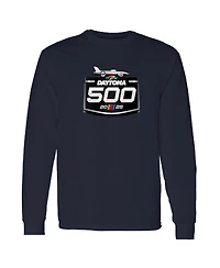 Checkered Flag Sports Men's Navy Daytona International Speedway 2025 500 Logo Long Sleeve T-Shirt