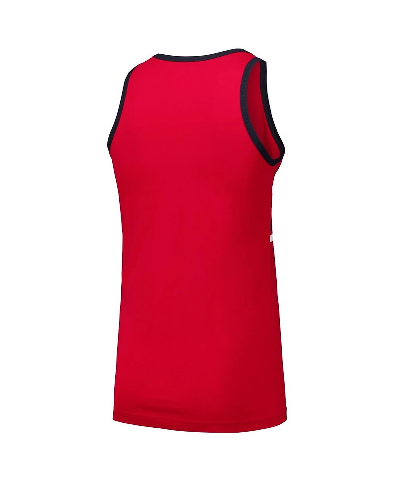 New Era Men's Red Boston Sox Jersey Ringer Tank Top