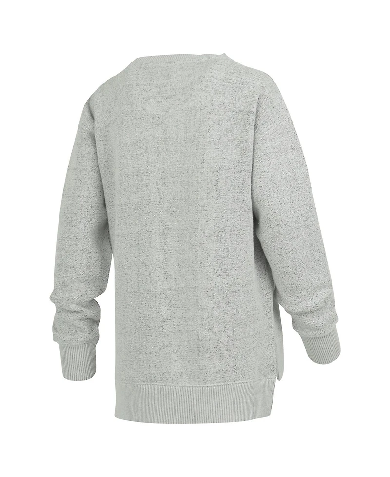 Pressbox Women's Heather Gray Michigan Wolverines Torrington Pullover Sweatshirt