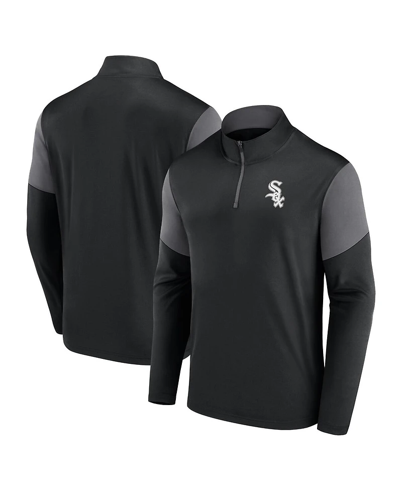Fanatics Men's Black Chicago White Sox Logo Quarter-Zip Top