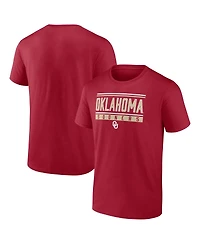 Fanatics Men's Crimson Oklahoma Sooners Fundamentals Stripe and Block T-Shirt