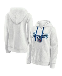 Fanatics Women's Oatmeal New York Rangers True Classics Quilted Pullover Hoodie