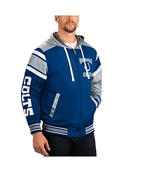 G-iii Sports by Carl Banks Men's Royal/Gray Indianapolis Colts Extreme Full Back Reversible Hoodie Full-Zip Jacket