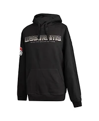 Fisll Men's Black Winston-Salem State Rams Puff Print Sliced Pullover Hoodie