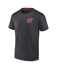 Fanatics Men's Heather Charcoal Wisconsin Badgers Iconic T-Shirt