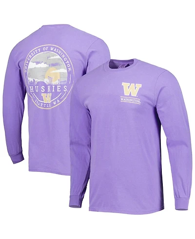 Image One Men's Purple Washington Huskies Circle Campus Scene Long Sleeve T-Shirt