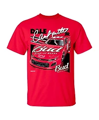Jr Motorsports Official Team Apparel Men's Red Dale Earnhardt Jr. Budweiser Car T-Shirt