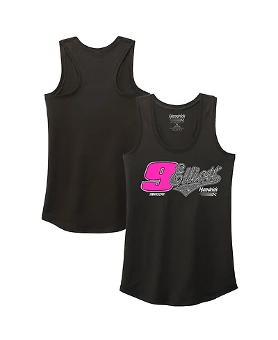 Hendrick Motorsports Team Collection Women's Black Chase Elliott Name Number Racer Back Tank Top