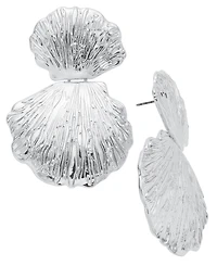I.n.c. International Concepts Silver-Tone Double Shell Drop Earrings, Exclusively at Macy's