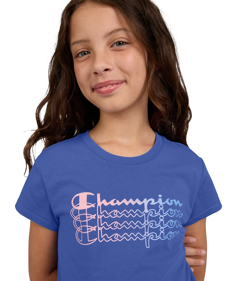 Champion Big Girls Short-Sleeve Logo Graphic T-Shirt