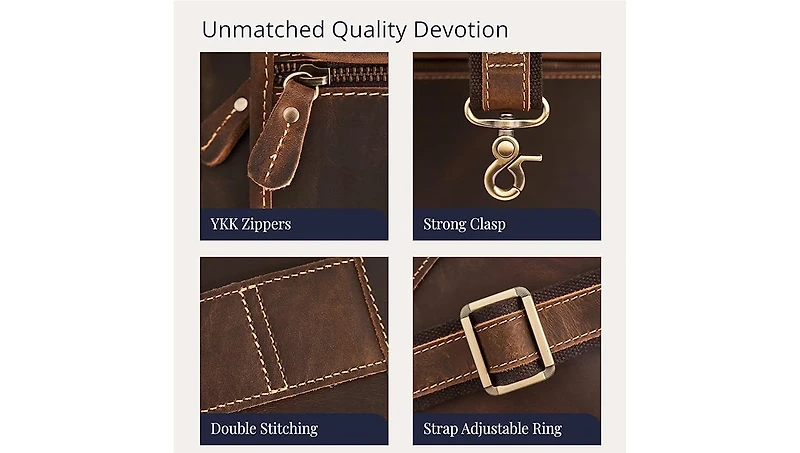 Luxorro Large Leather Briefcase - Capacity & Elegant