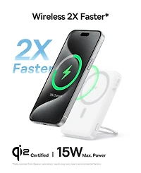 Baseus Qi2 Magnetic Power Bank 20W MagSafe Portable Charger 5000mAh Bracket Battery Pack with 360°Rotatable Ring Stand PicoGo