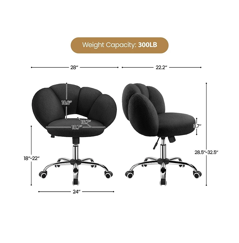 Yaheetech Boucle Upholstered Home Office Chair