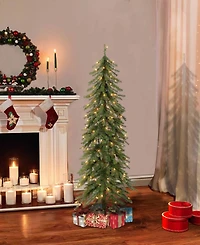 Puleo 4FT Pre-Lit Alpine Artificial Christmas Tree