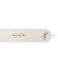 Design Imports Spring Bunny Embellished Cotton Reversible Table Runner, 14"x72"