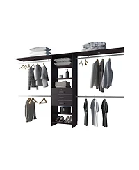 Geek Modular Closet Organizer System with Hanging Rods, Shelves, and Drawers
