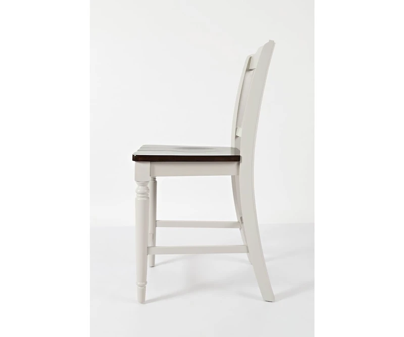 Orchard Park Farmhouse Solid Rubberwood Slatback Counter Height Stool (Set of 2)