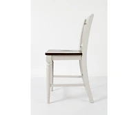 Orchard Park Farmhouse Solid Rubberwood Slatback Counter Height Stool (Set of 2)