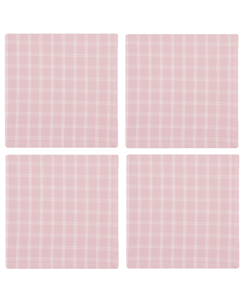 Design Imports Lilac Windowpane Plaid Cotton Napkins, Set of 4