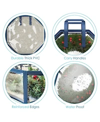Wreath Storage Container - Clear Christmas Wreath Storage Bag, Dual Zipper and Handles - 36" Premium Wreath Storage Organizer Box - 2 Pack