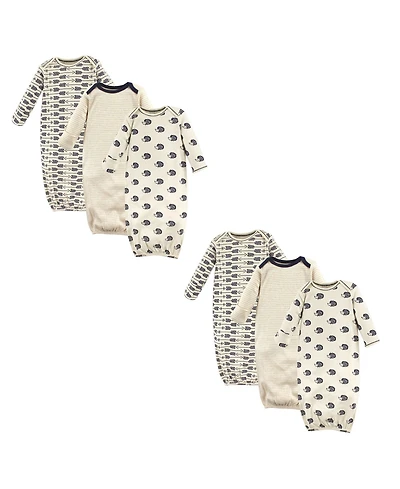 Touched by Nature Baby Boys Unisex Natural 3-Pack Interlock Gowns Set