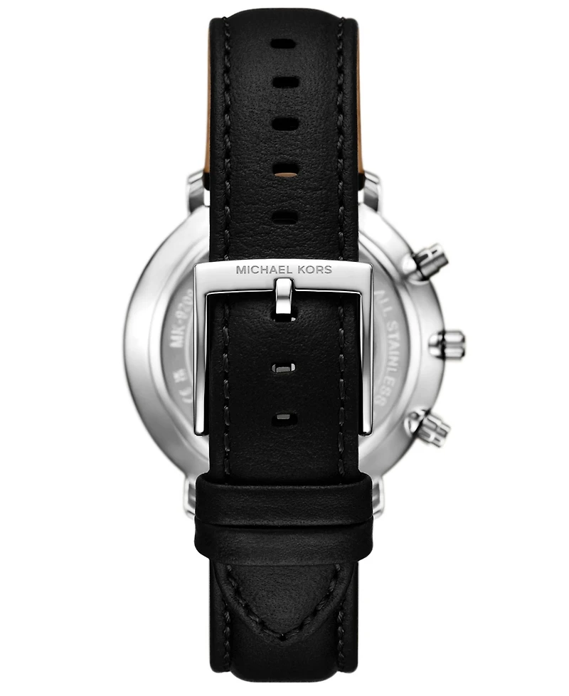 Michael Kors Men's Blake Multifunction Black Leather Watch, 42mm