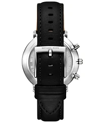 Michael Kors Men's Blake Multifunction Black Leather Watch, 42mm
