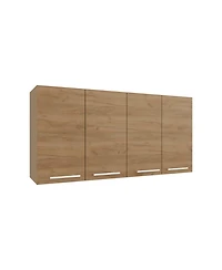 Oceana 120 Wall Cabinet, Four Doors, Two Cabinets, Two Shelves, Natural Oak