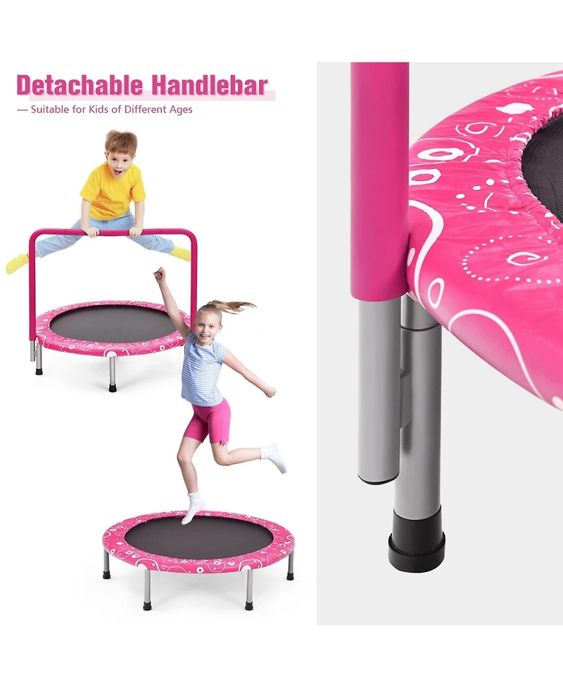 36 Inch Kids Trampoline Mini Rebounder with Full Covered Handrail