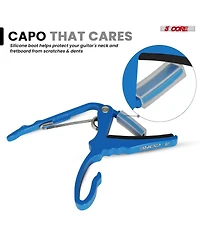 5Core Capo Acoustic Electric Guitar String Clip + 6Pcs Picks Celluloid Carry Bag - Al Blu