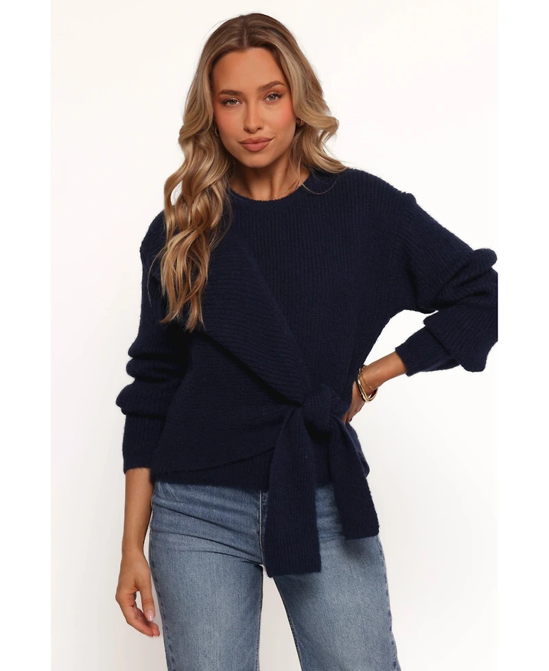 Petal and Pup Women's Ettie Wrap Side Tie Knit Sweater