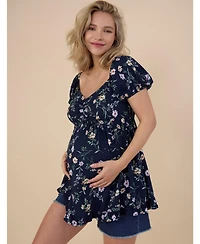 Motherhood Maternity Off the Shoulder Short Sleeve Babydoll Top