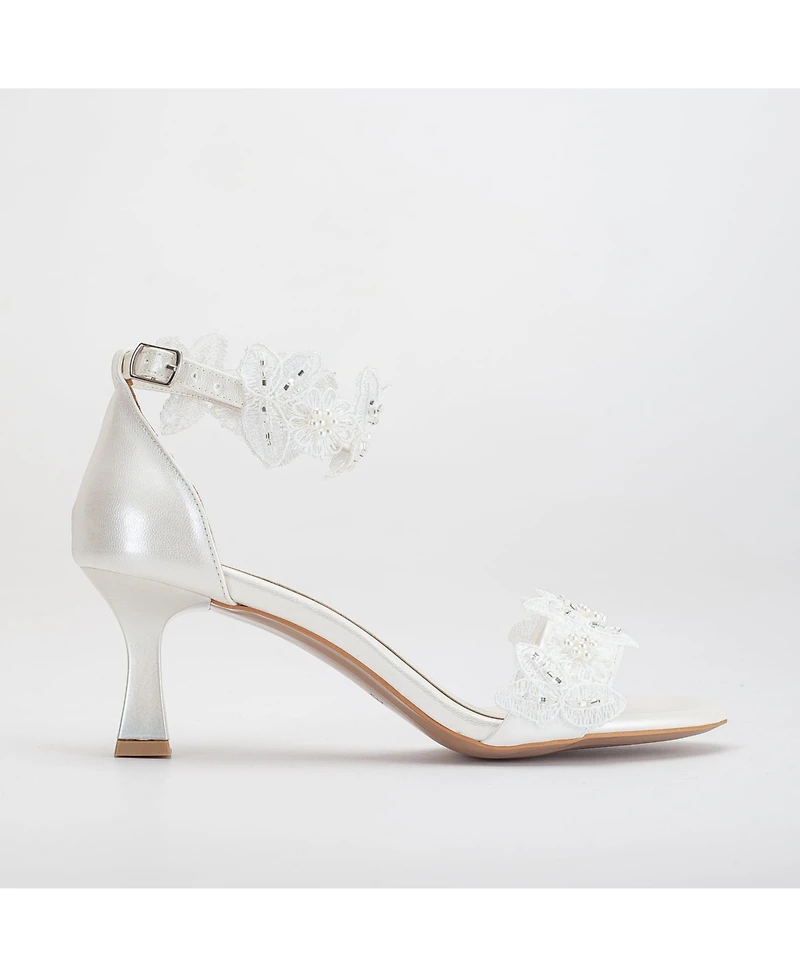 Birdie Lace Kitten Heel Sandals