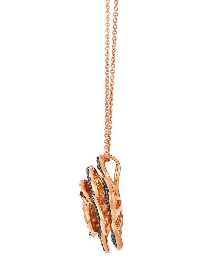 Le Vian Chocolate Ombre Diamond Rose Adjustable 20" Pendant Necklace (1-1/2 ct. t.w.) in 14k Rose Gold