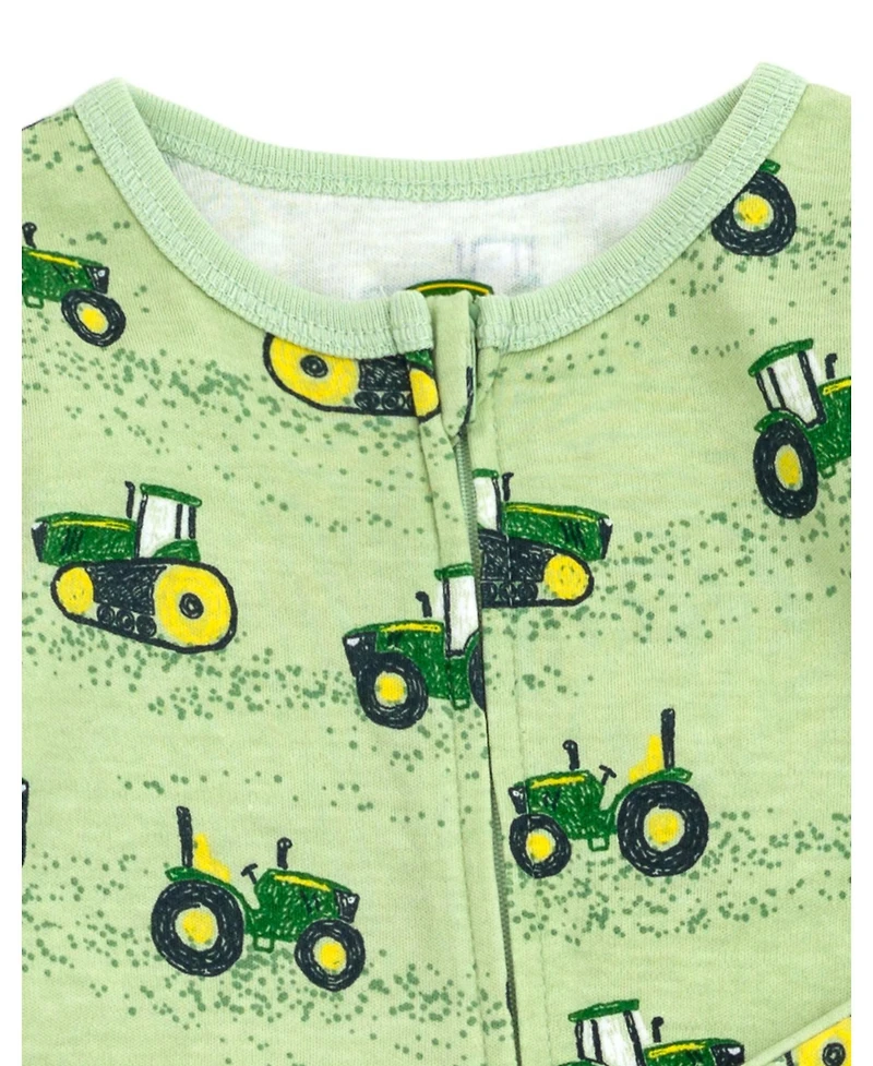 John Deere Baby Boys Ribbed Zip Up Sleep N' Play Coverall
