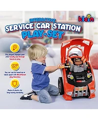 Theo Klein Interactive Toy Car and Engine Service Maintenance Station Play Set