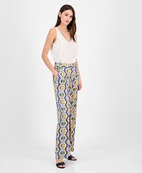 Tahari Asl Women's Printed Wide-Leg Pants