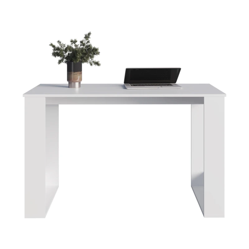 Melb Writing Desk with Ample Workstation and Sturdy Legs, White