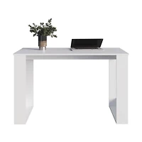 Melb Writing Desk with Ample Workstation and Sturdy Legs, White