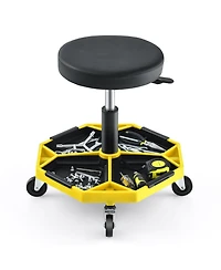 330 Lbs Capacity Pneumatic Rolling Mechanic Stool with Padded Seat