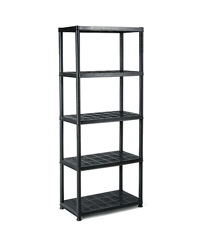 5-Tier Storage Shelving Freestanding Heavy Duty Rack in Small Space or Room Corner, Garage Storage Rack Black