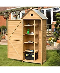 Outdoor Wooden Storage Hutch Single Door Shed