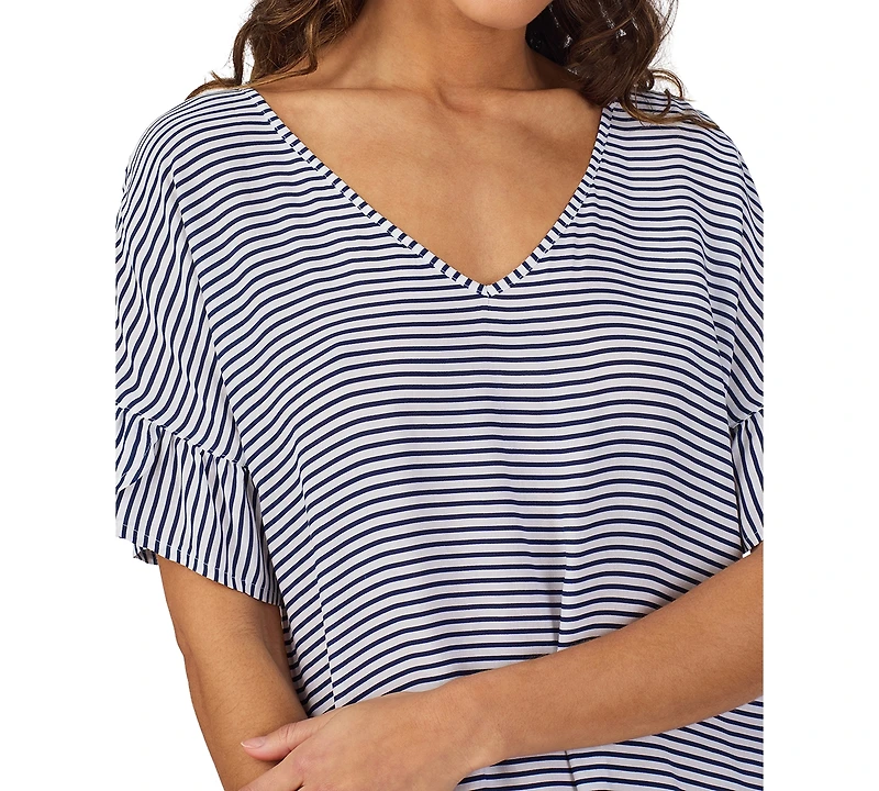 Cuddl Duds Women's Printed Short-Sleeve Sleep Tunic