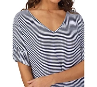 Cuddl Duds Women's Printed Short-Sleeve Sleep Tunic