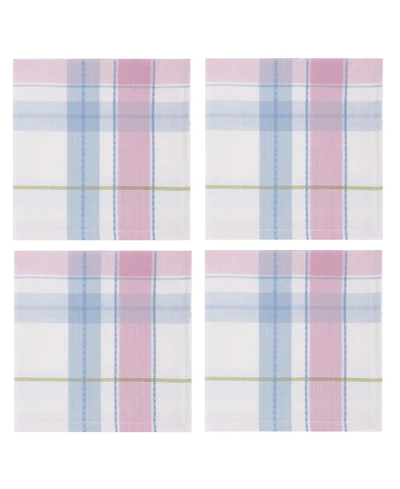 Design Imports Oh Hoppy Day Plaid Cotton Napkins, Set of 4