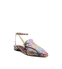 Alterre Women's Painted Snake Marilyn Customizable Pointed Loafer Slides
