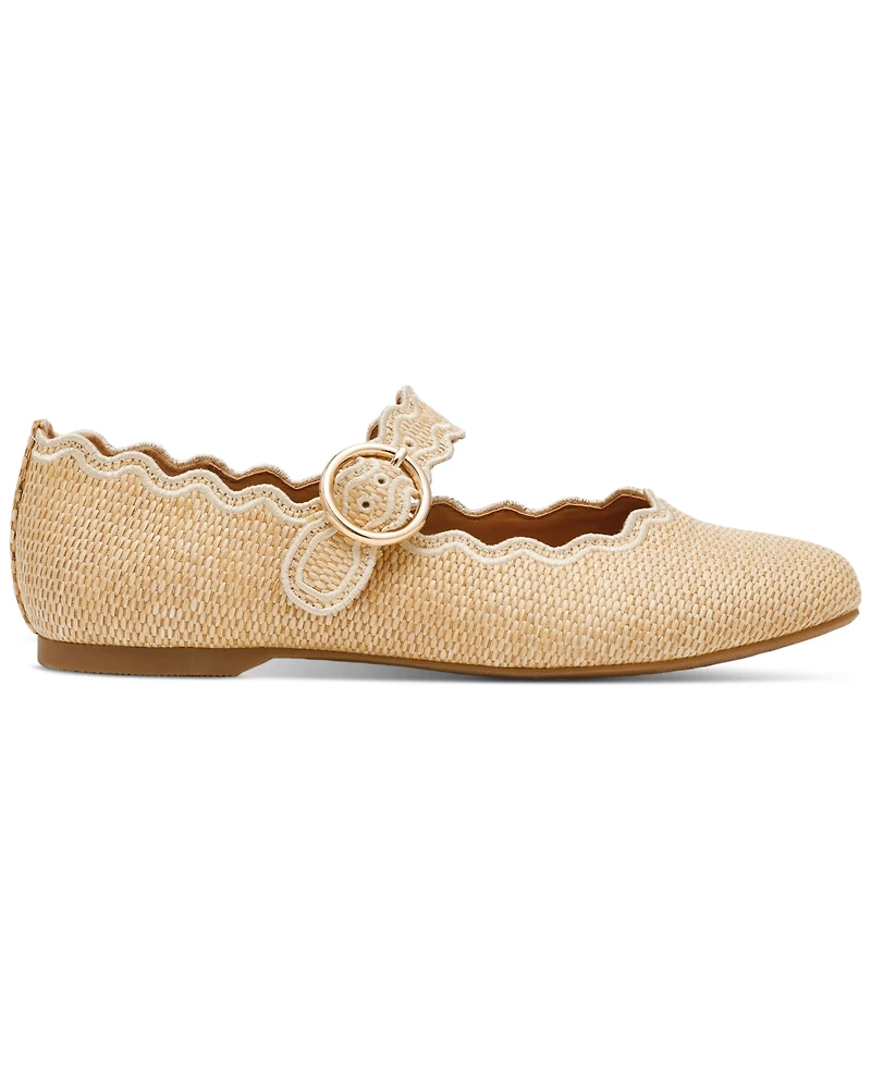 Dv Dolce Vita Women's Melora Buckle Scalloped Mary Jane Flats