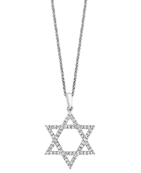 Lali Jewels Diamond Star of David 18" Pendant Necklace (1/3 ct. t.w.) in 14k White Gold