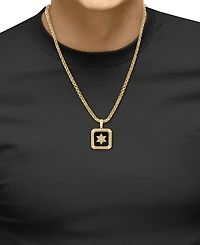 Effy Men's Onyx & Diamond Star Inlay Square 22" Pendant Necklace in 14k Gold